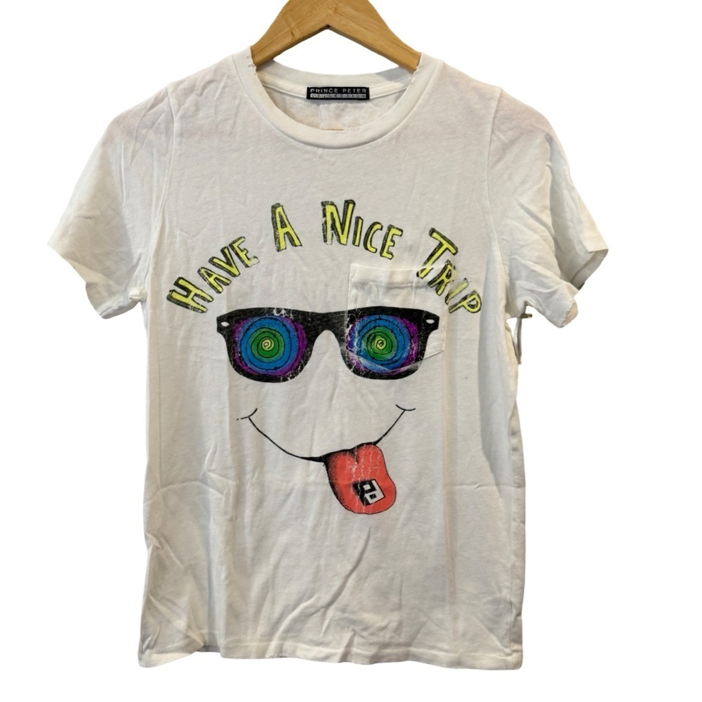 Prince Peter Collection White Graphic Tee womens XS NWT